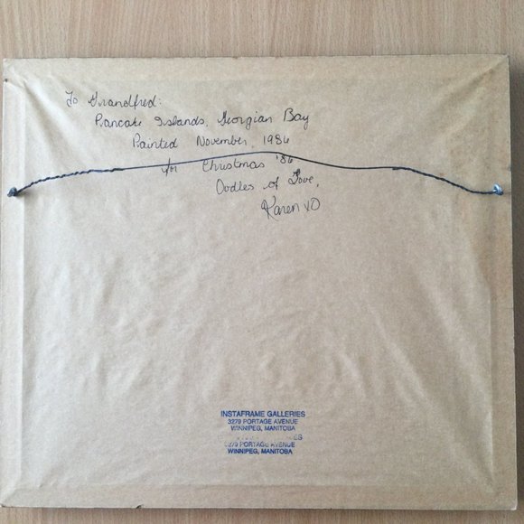 Karen Rempel 86 oil painting Pancake island Georgian Bay small wooden frame - Picture 4 of 4